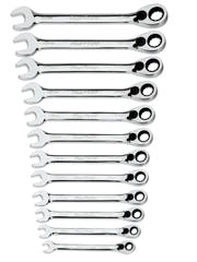Ratcheting Combination Wrenches, Standard Handle, 15° Offset, mm