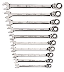Ratcheting Combination Wrenches, Standard Handle, 15° Offset, mm